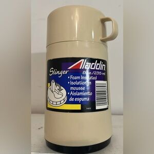 Vintage Aladdin Thermos Slinger 8oz Hot Cold Food Jar Wide Mouth Foam Insulated